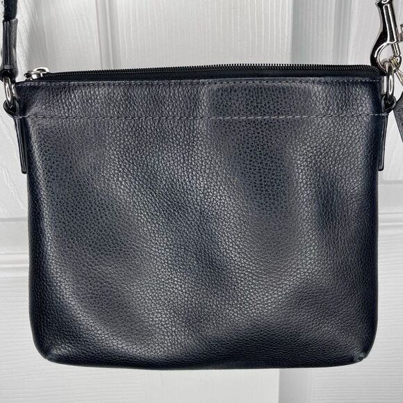 Coach Poppy Turnlock Crossbody Black Leather - Picture 6 of 12